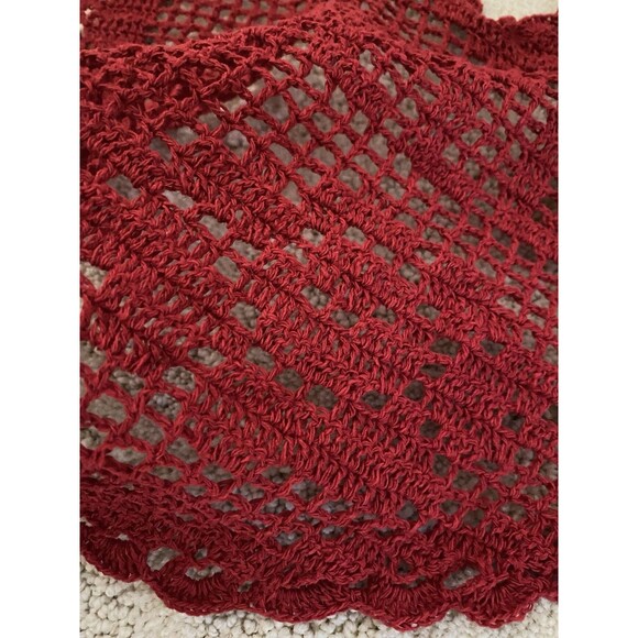 Handmade Crochet Red Heart Welcome Doily 100% Cotton - Picture 4 of 4